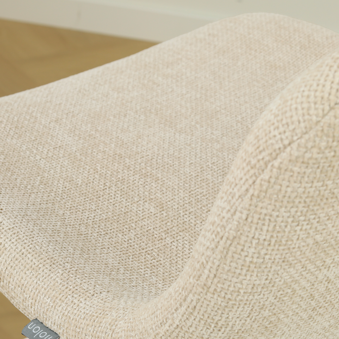 Nolon Nino-Mats Barkruk Cottonbeige - Zwart Onderstel - 65 Cm