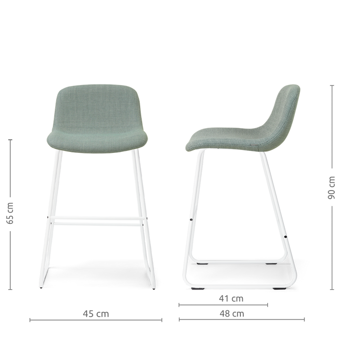 Nolon Nino-Mats Barkruk Saliegroen - Wit Onderstel - 65 Cm