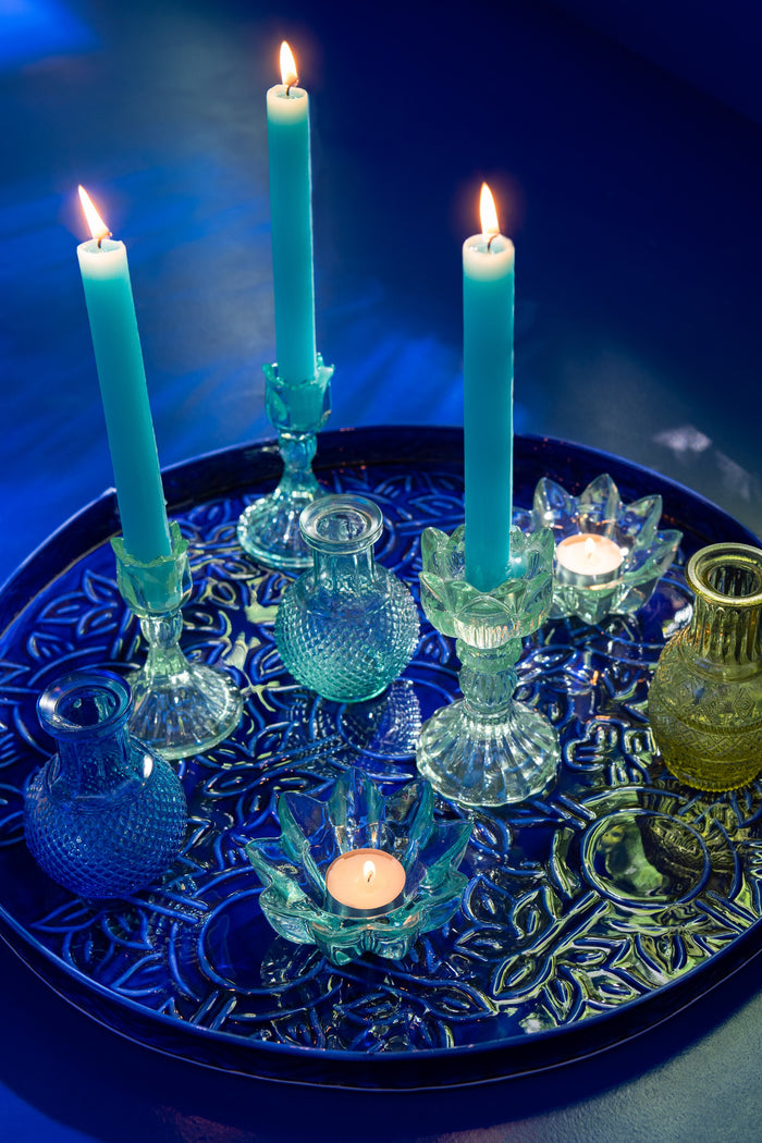 J-Line kandelaar Roos Koud - glas - mix - 3 stuks