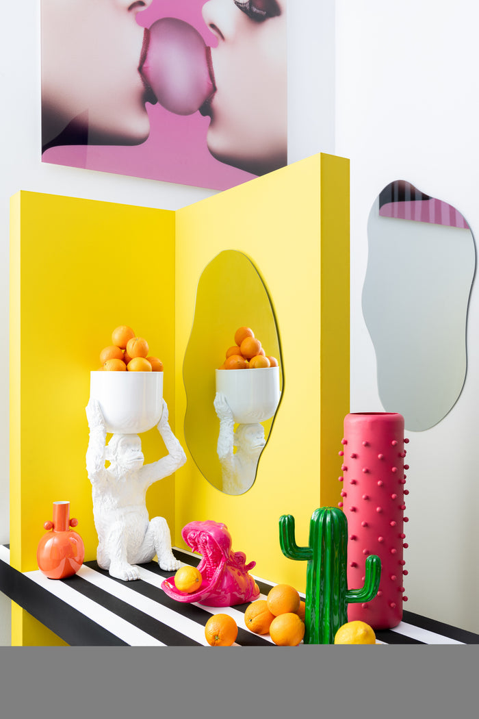 J-Line wannddecoratie Kauwgom - getemperd glas - roze