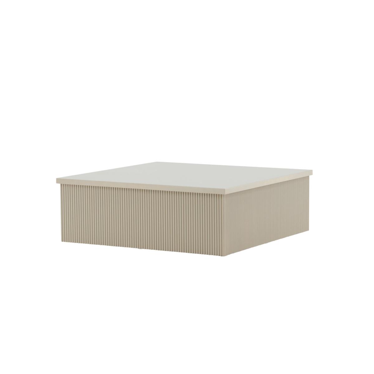 Svea - Vita vierkante salontafel - 90 x 90 cm - beige