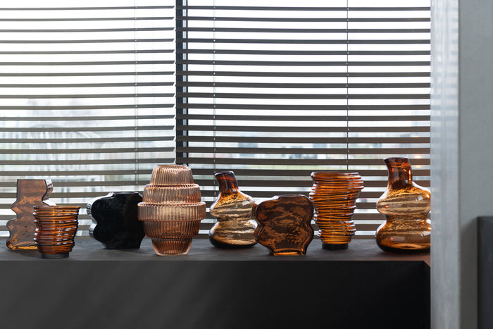 J-Line vaas Max - glas - bruin - large - 30 cm hoog