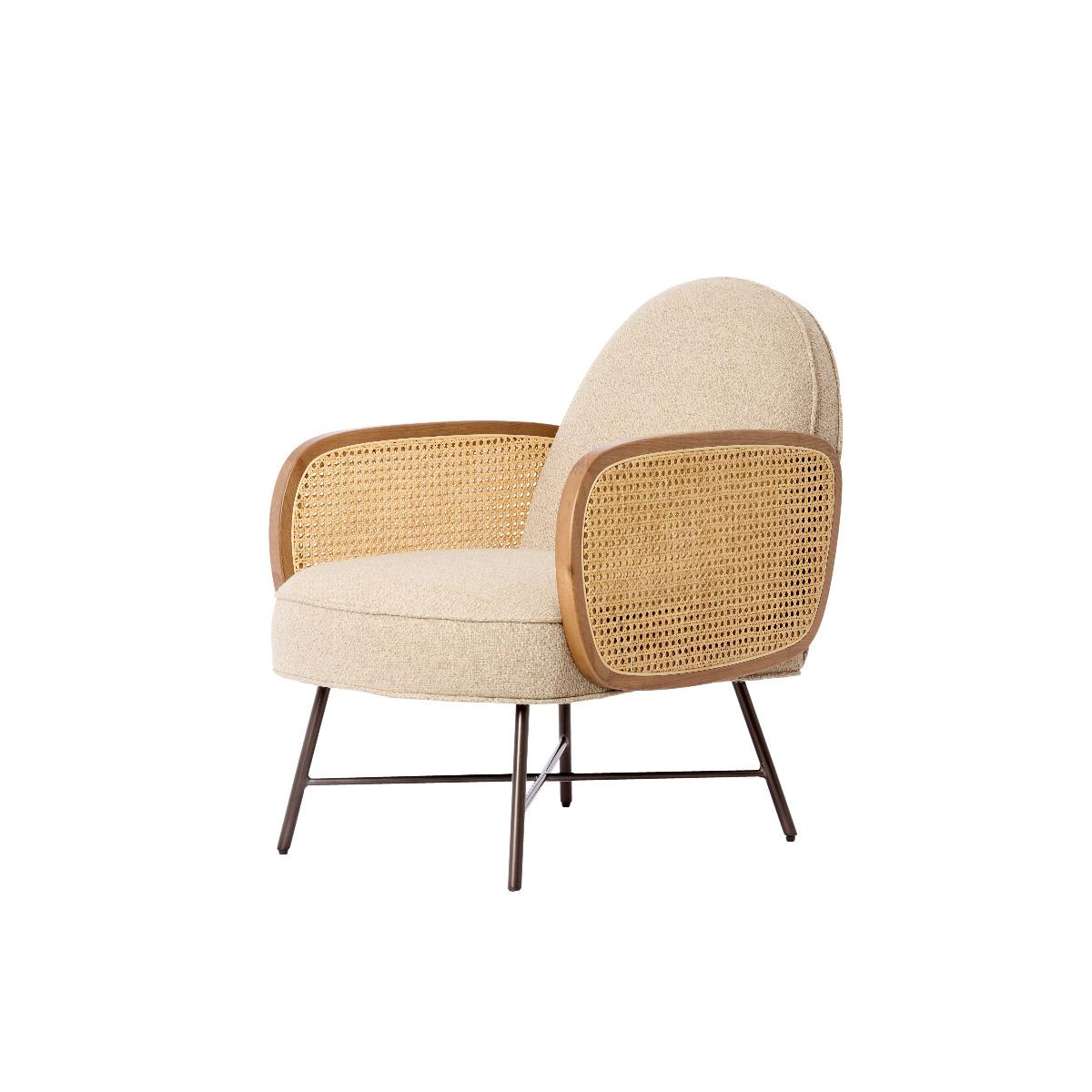 Light & Living - Fienne fauteuil rotan - beige+naturel