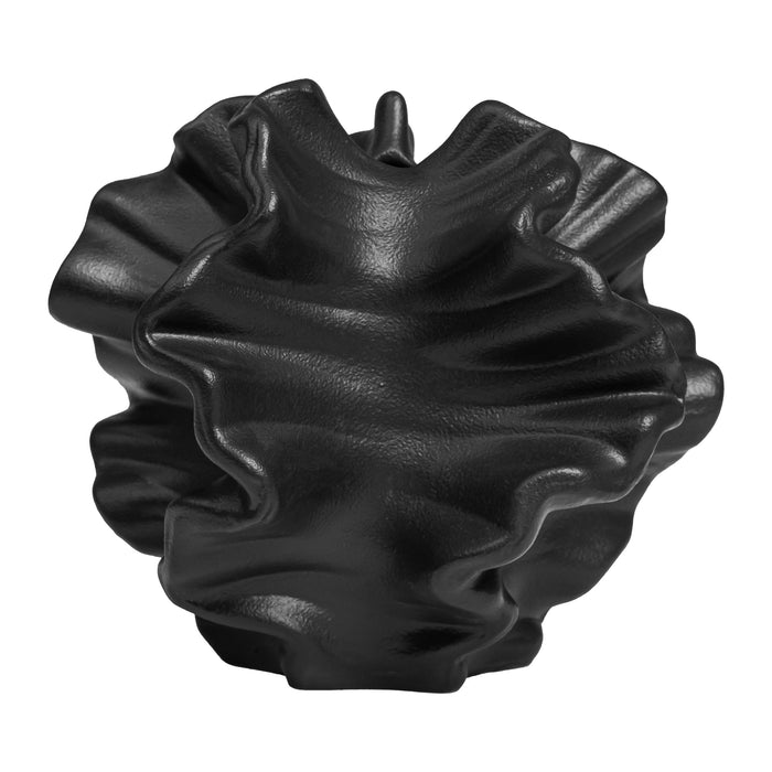 QUVIO Zwarte vaas - Decoratief object - Keramiek - Coral - Zwart