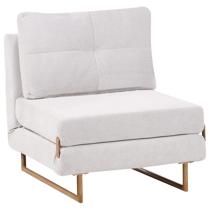 Beliani - JERSLEV - 1-zits slaapbank - Gebroken wit - Polyester