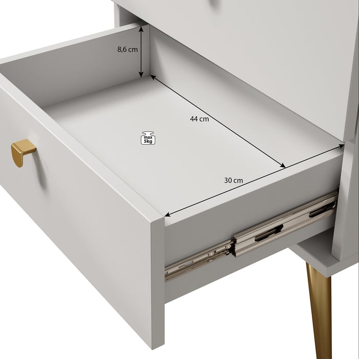 Meubella - Nachtkastje Hidde - Zwart - 50 cm