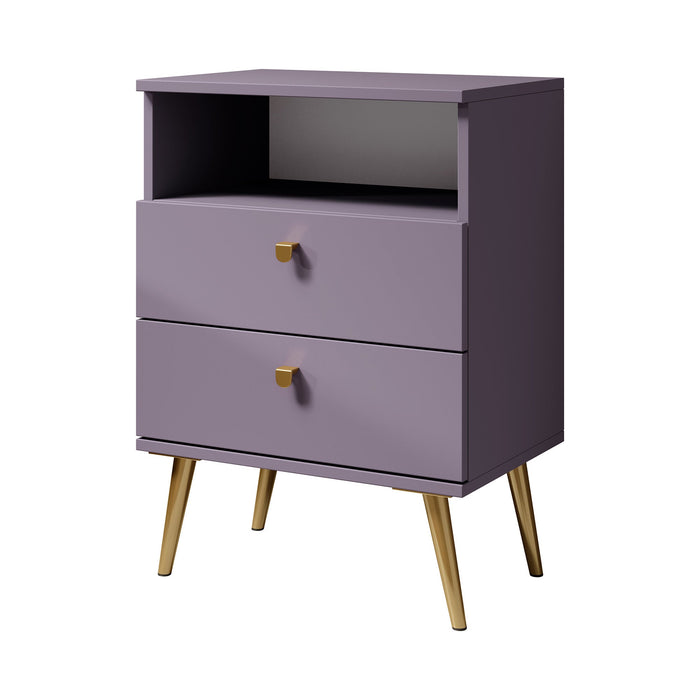 Meubella - Nachtkastje Hidde - Paars - 50 cm