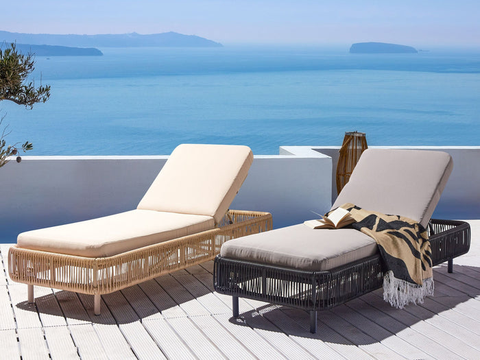 Beliani - OSINI - Ligstoel - Grijs - Rotan