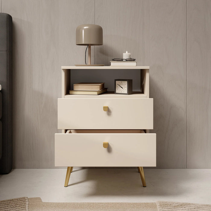 Meubella - Nachtkastje Hidde - Beige - 50 cm