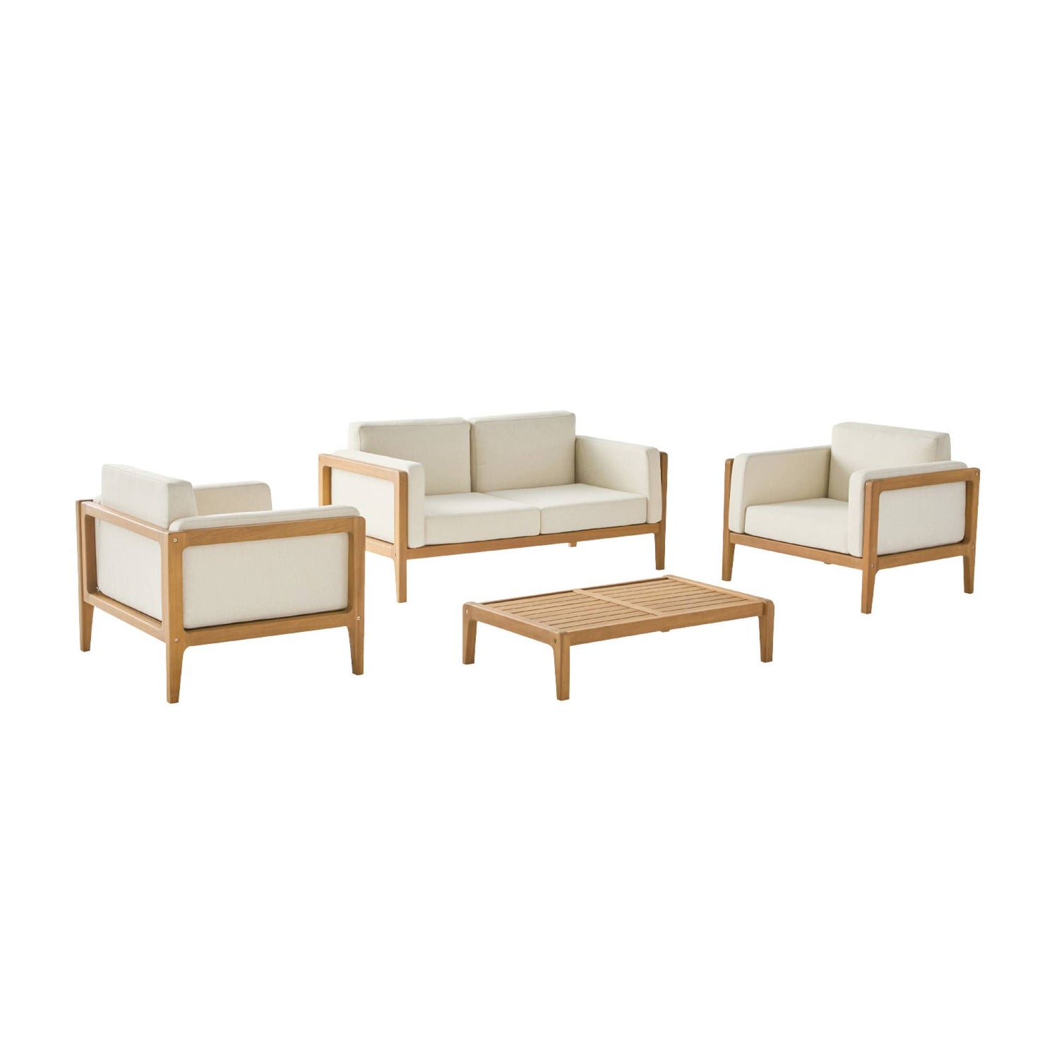 sweeek - Loungeset voor 4 personen van acaciahout