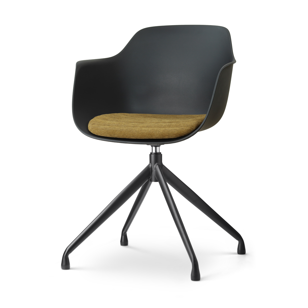 Nolon Nola-Liz  Eetkamerstoel Zwart met Mosgroen Zitkussen - Zwart