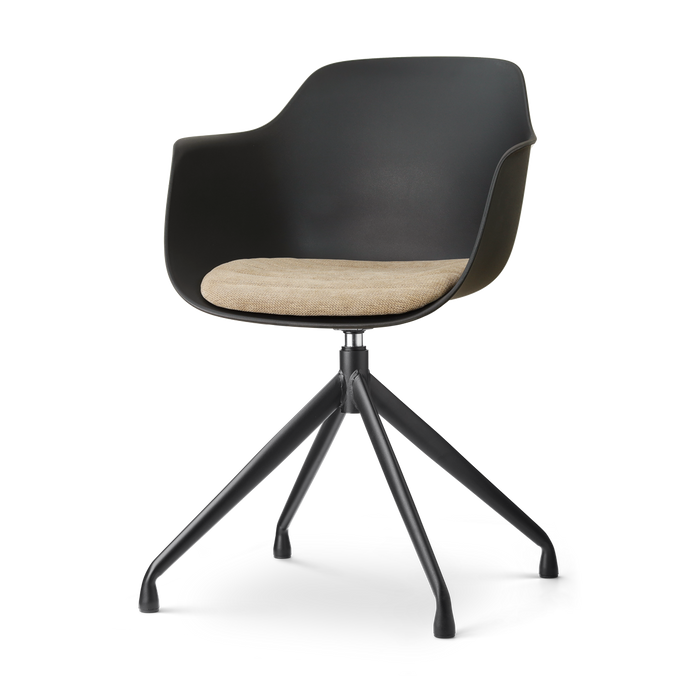 Nolon Nola-Liz Eetkamerstoel Zwart met Nougatbruin Zitkussen Zwart