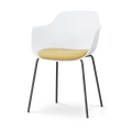 Nolon Nora-Liz eetkamerstoel wit met warm oker zitkussen - zwart