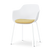 Nolon Nora-Liz eetkamerstoel wit met warm oker zitkussen - wit