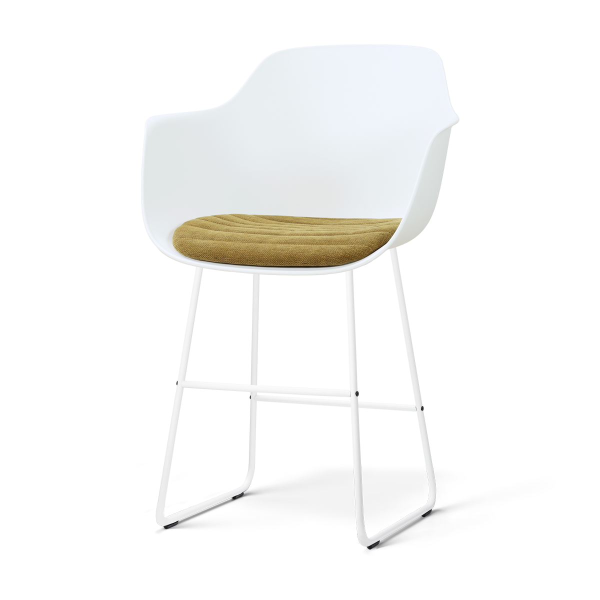 Nolon Nino-Liz Barkruk Wit met Mosgroen Zitkussen - Wit Onderstel - 65