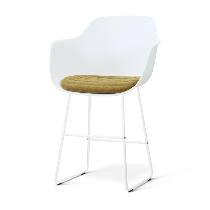 Nolon Nino-Liz Barkruk Wit met Mosgroen Zitkussen - Wit Onderstel - 65