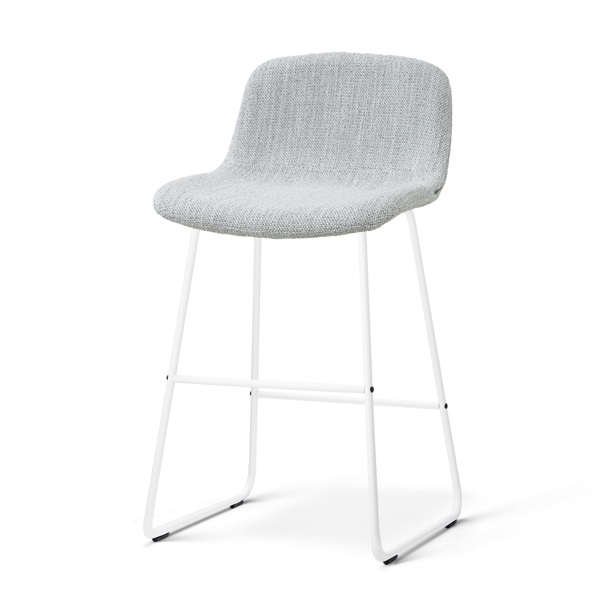 Nolon Nino-Mats Barkruk Grijs Melange - Wit Onderstel - 65 Cm