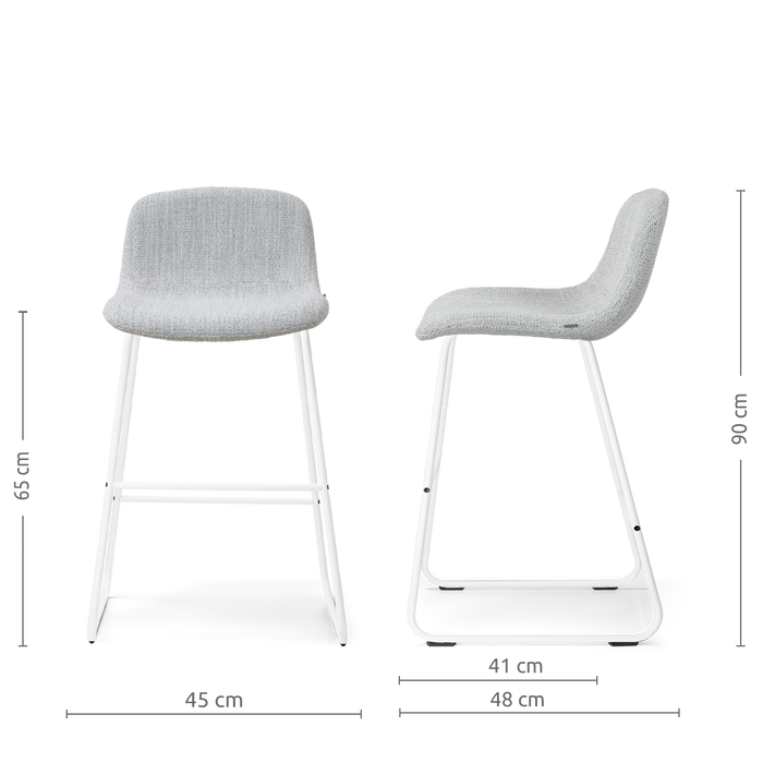 Nolon Nino-Mats Barkruk Grijs Melange - Wit Onderstel - 65 Cm