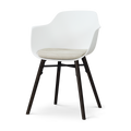 Nolon Nena-Liz Eetkamerstoel Wit met Naturelbeige Zitkussen Zwarte