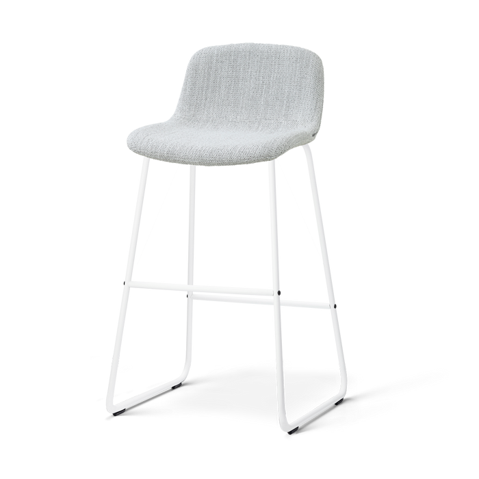 Nolon Nino-Mats Barkruk Grijs Melange - Wit Onderstel - 75 Cm