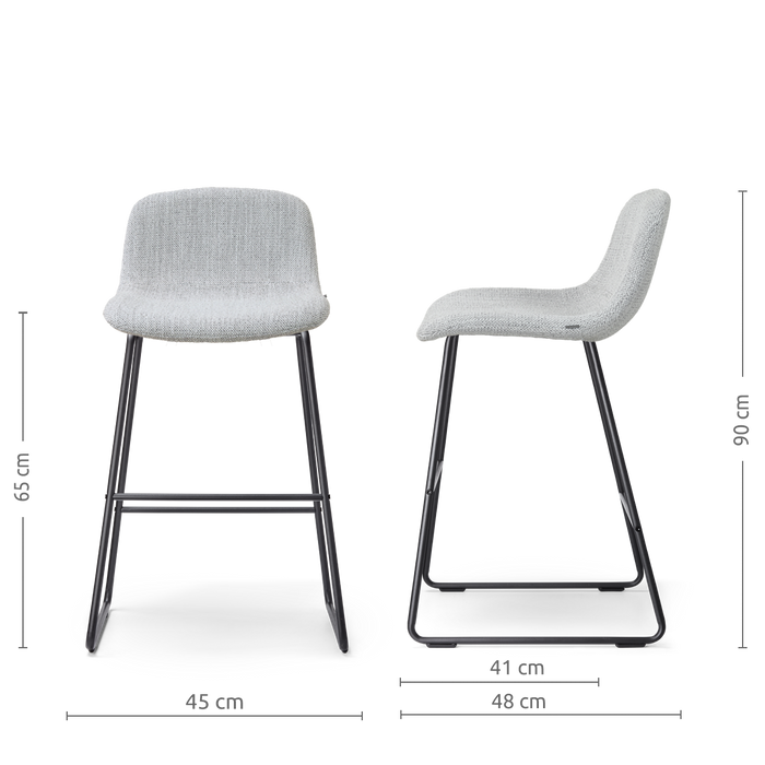 Nolon Nino-Mats Barkruk Grijs Melange - Zwart Onderstel - 65 Cm