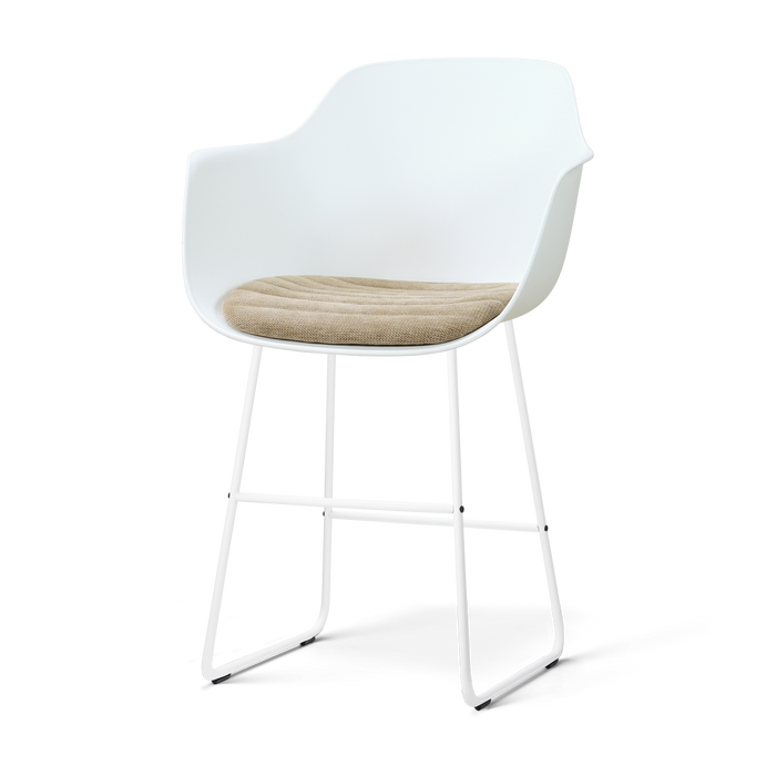 Nolon Nino-Liz Barkruk Wit met Nougatbruin Zitkussen Wit Onderstel 65