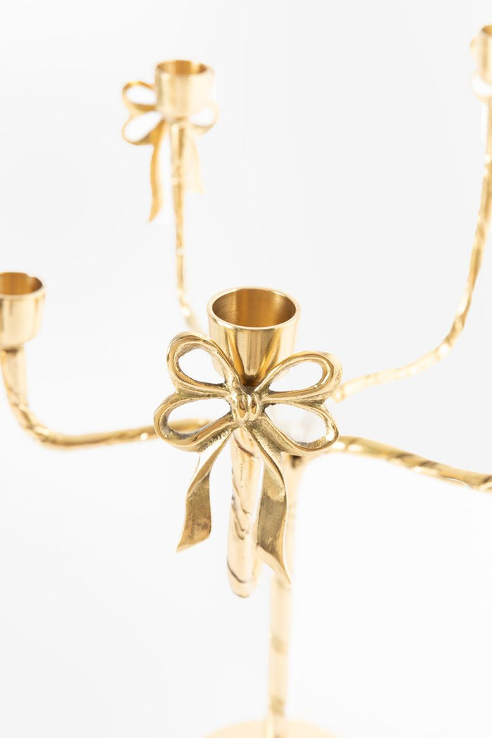 Sissy-Boy Goudkleurige kandelaar met strikjes
