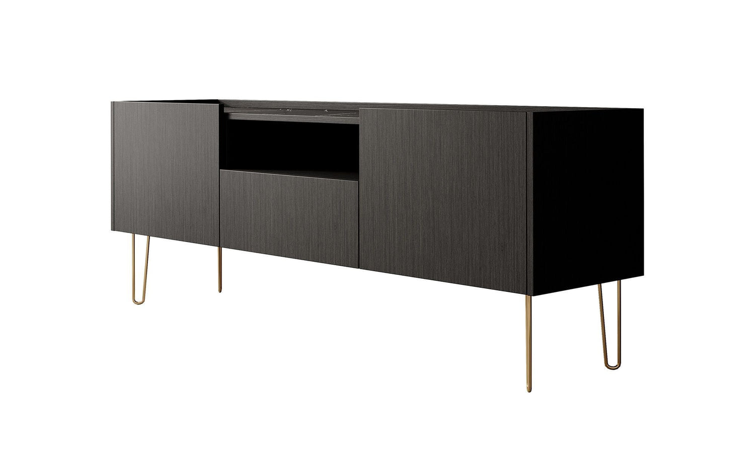 Meubella - TV-Meubel Hacienda - Zwart - 144 cm