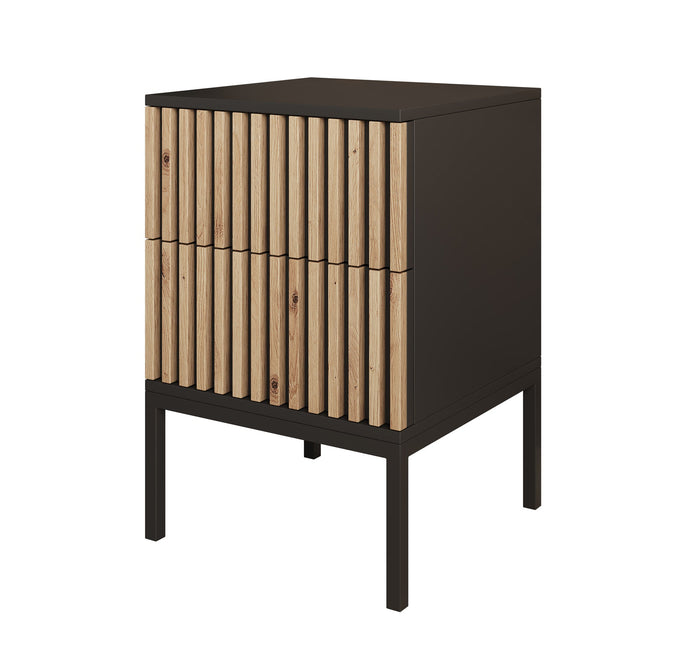 Meubella - Nachtkastje Marbella - Zwart - 40 cm