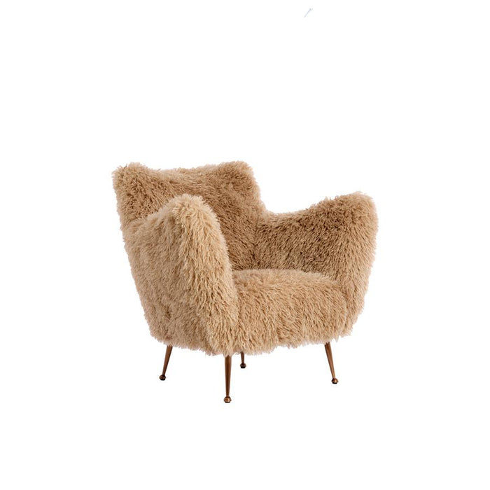 Light & Living - Olyssa fauteuil furry - beige+brons