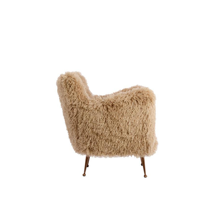 Light & Living - Olyssa fauteuil furry - beige+brons