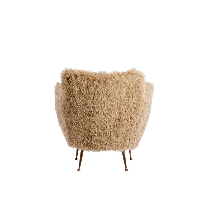Light & Living - Olyssa fauteuil furry - beige+brons