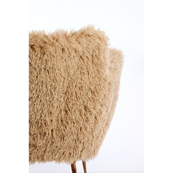 Light & Living - Olyssa fauteuil furry - beige+brons