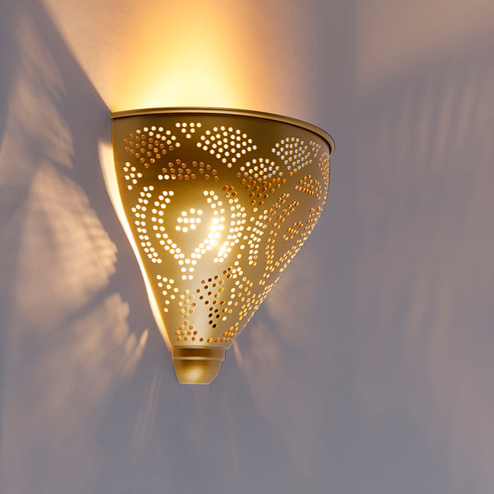 QAZQA Oosterse wandlamp goud met lichteffect - Zayn
