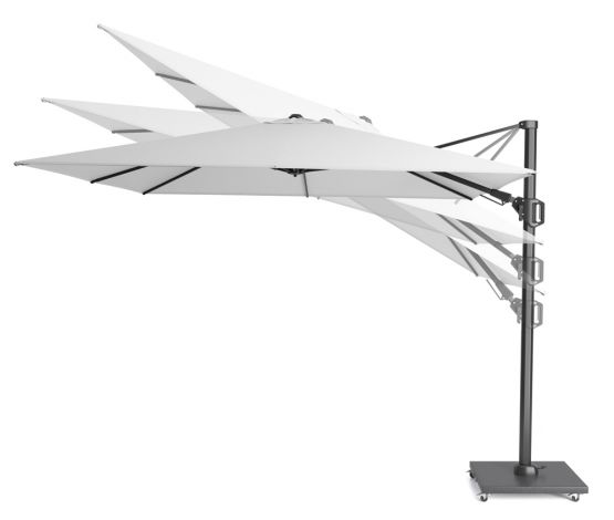 Platinum Challenger T2 3x3 m. parasol Taupe met voet en hoes
