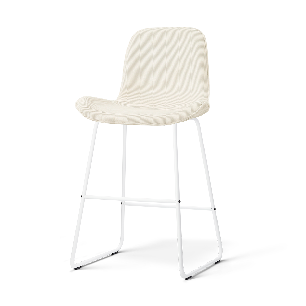 Nolon Nino-Fé Barkruk Rib Beige - Wit Onderstel - 65 Cm