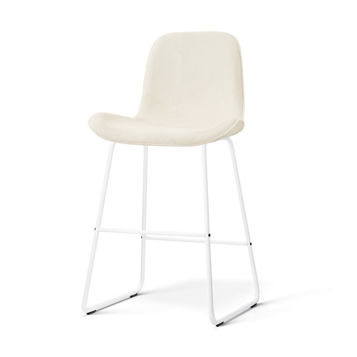 Nolon Nino-Fé Barkruk Rib Beige - Wit Onderstel - 65 Cm