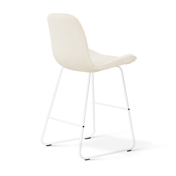 Nolon Nino-Fé Barkruk Rib Beige - Wit Onderstel - 65 Cm