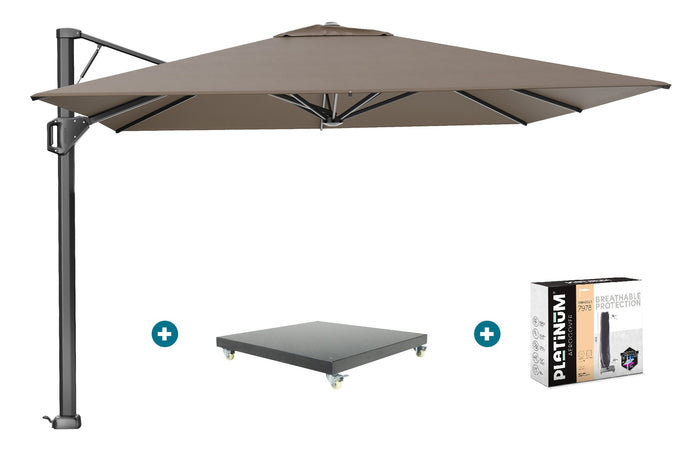 Platinum Beaufort Premium 3,2x3,2 m-Havanna taupe+Marbella voet+hoes