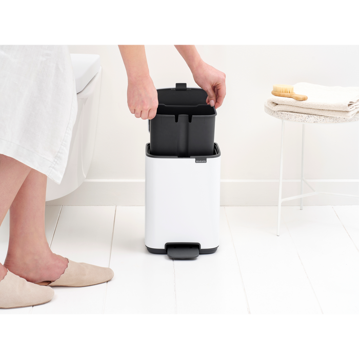 Brabantia Bo Pedaalemmer 4L, kunststof binnenemmer - White