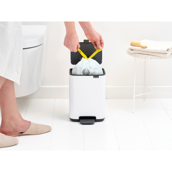 Brabantia Bo Pedaalemmer 4L, kunststof binnenemmer - White