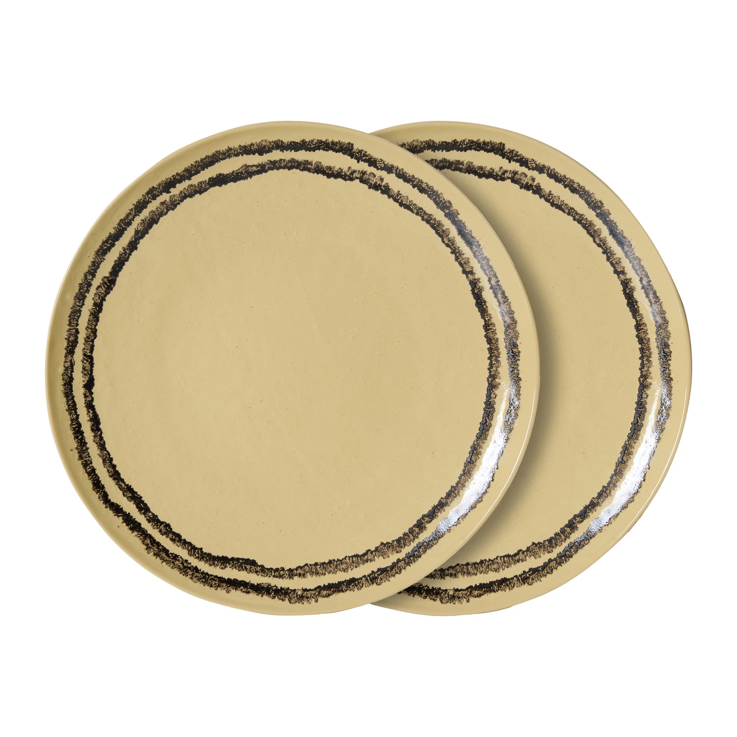 HKliving 70's Ceramics Dinerbord Ø 27,5 cm - Set van 2 -  Vanilla