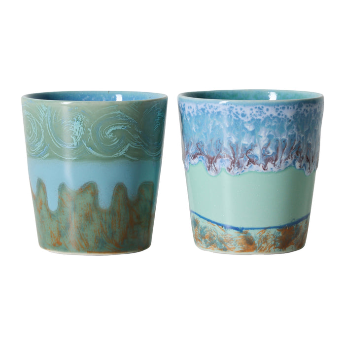 HKliving 70's Ceramics Van Gogh Koffiemok - Set van 2 - Self Portrait