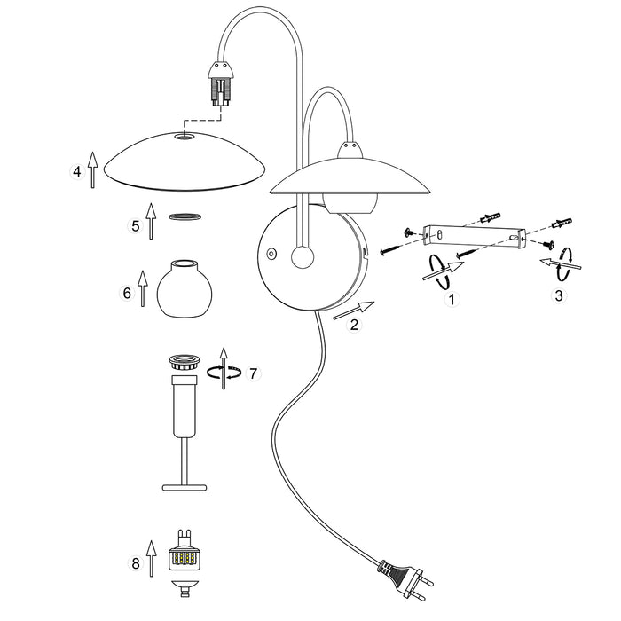 Steinhauer Monarch led wandlamp – Niet verstelbaar – G9 – staal