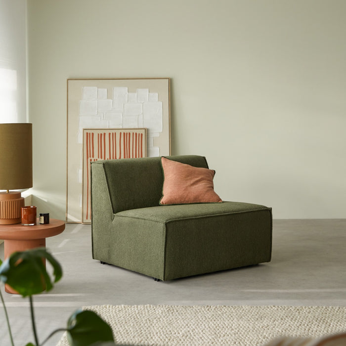 Tikamoon - Dario modulaire fauteuil zonder armleuningen van mahoniebr…