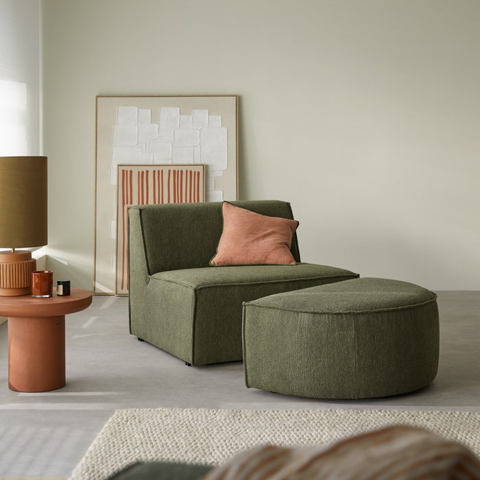 Tikamoon - Dario modulaire fauteuil zonder armleuningen van mahoniebr…