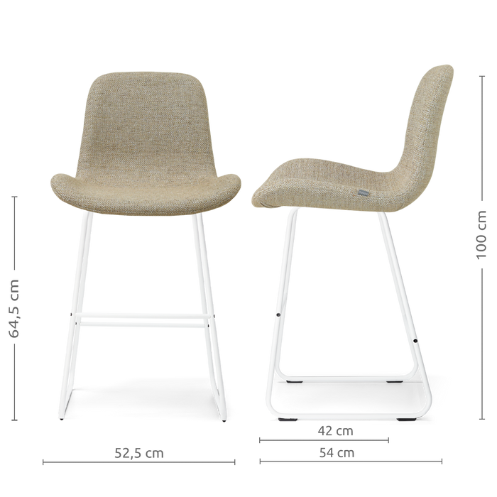 Nolon Nino-Fé Barkruk Taupe Melange - Wit Onderstel - 65 Cm