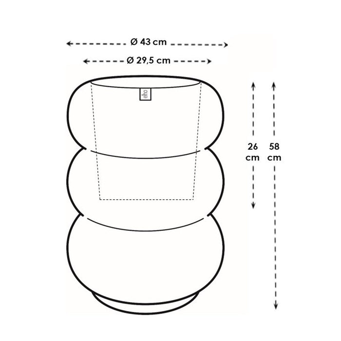 Elho Amber Roll High 43 - Royal blue - Ø 43 x H 58 cm - Binnen en Buiten - 100% gerecycled kunststof