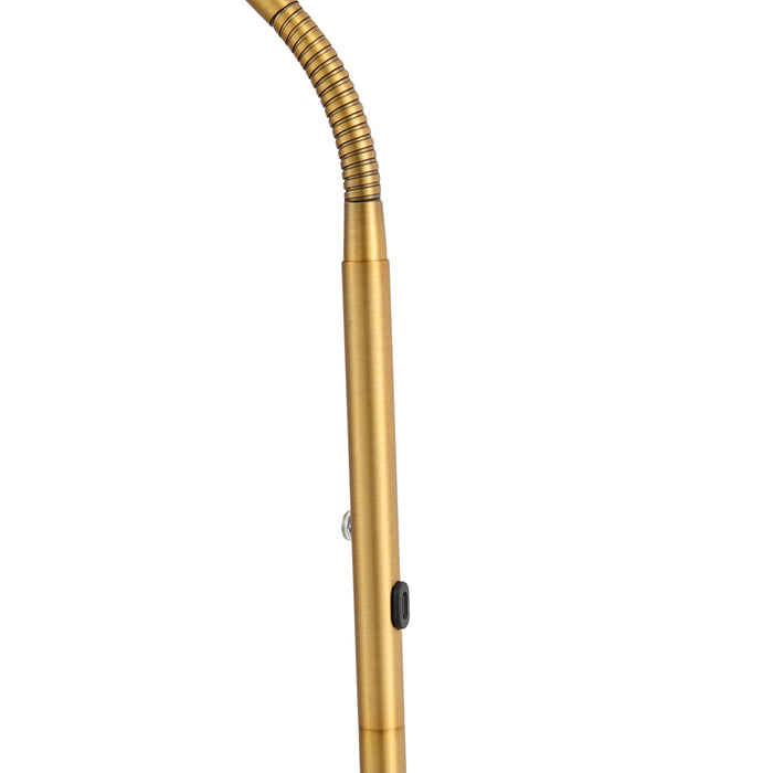 QAZQA Moderne vloerlamp brons incl. LED 3-staps dimbaar oplaadbaar -