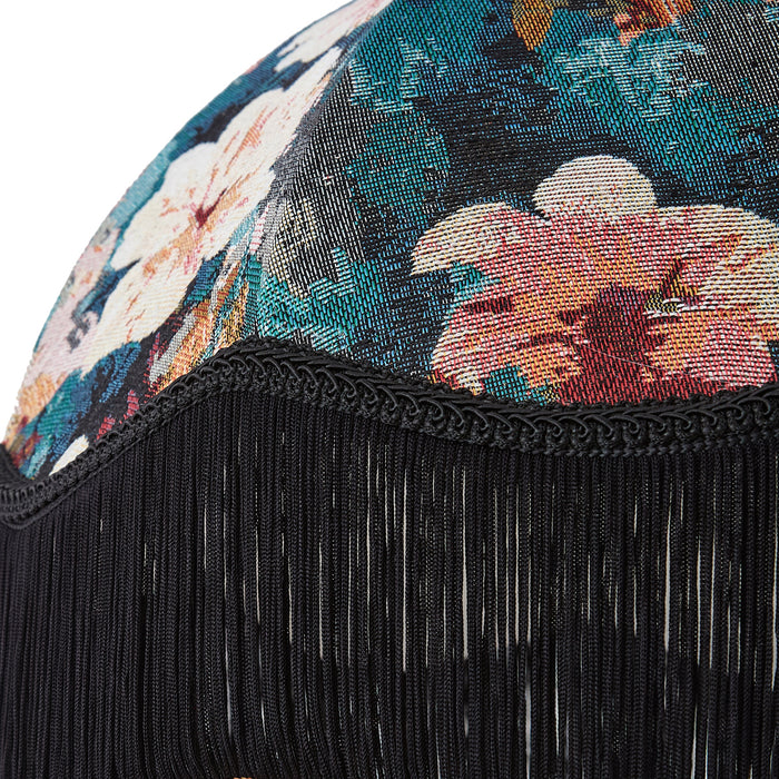 QAZQA Stoffen lampenkap bloemen dessin met witte binnenkant